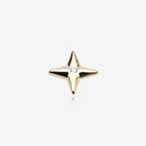 14 Karat Gold OneFit™ Threadless Starburst Sparkle Top Part