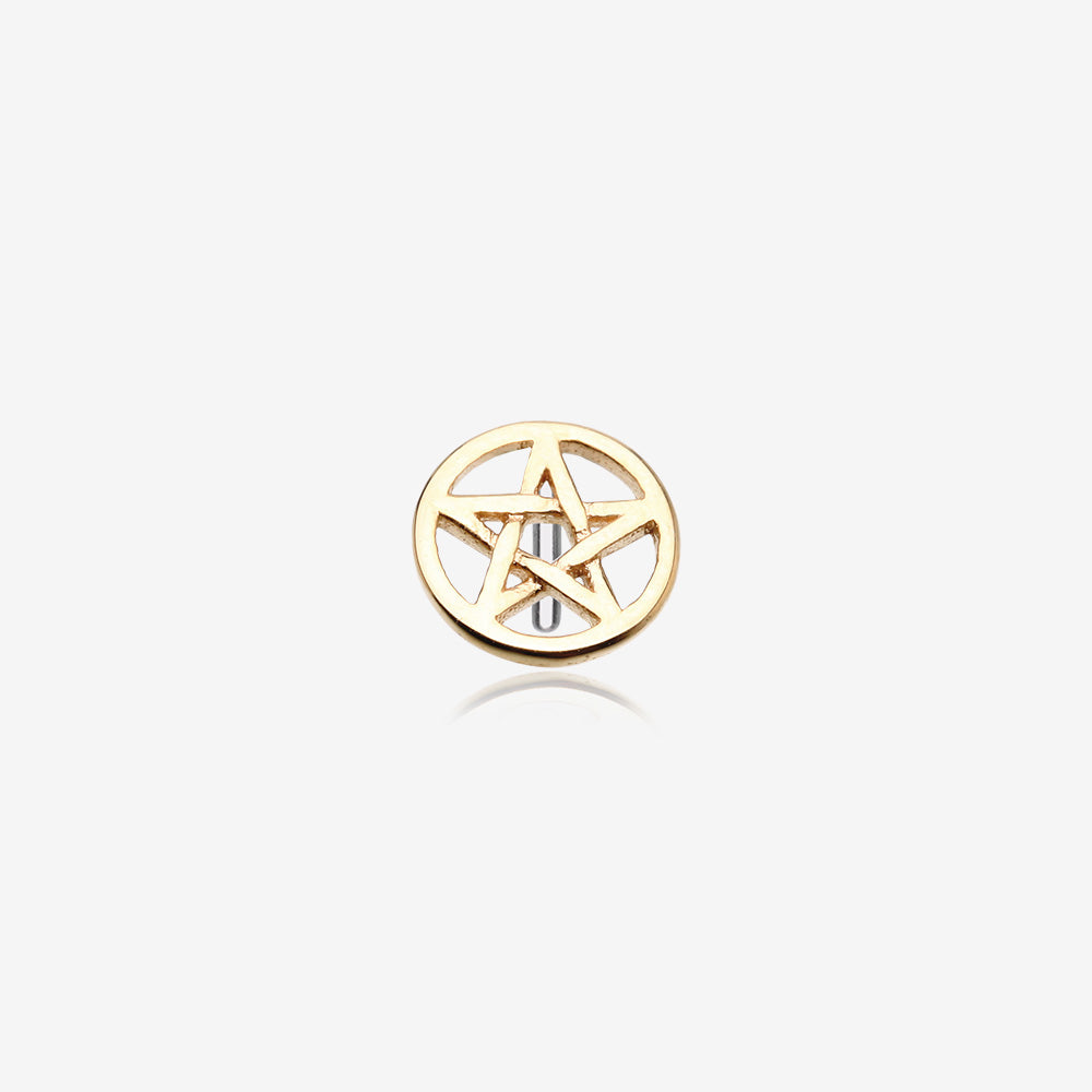 14 Karat Gold OneFit‚Ñ¢ Threadless Mystic Pentagram Top Part