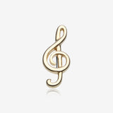 14 Karat Gold OneFit Threadless The G-Clef Music Symbol Top Part