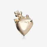 14 Karat Gold OneFit Threadless Anatomical Human Heart Top Part