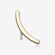 14 Karat Gold OneFit Threadless Simple Curved Bar Top Part