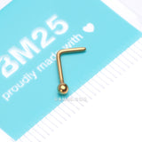Detail View 4 of Pure24K Implant Grade Titanium Basic Ball Top L-Shaped Nose Ring