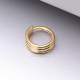 Detail View 1 of Pure24K Implant Grade Titanium Triple Stack Seamless Clicker Hoop Ring