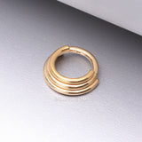 Detail View 1 of Pure24K Implant Grade Titanium Triple Stagger Seamless Clicker Hoop Ring