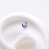 Detail View 1 of Pure24K Implant Grade Titanium OneFit Threadless Sapphire CZ Prong Set Birthstone Gem Top Part