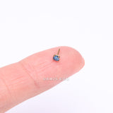 Detail View 2 of Pure24K Implant Grade Titanium OneFit Threadless Sapphire CZ Prong Set Birthstone Gem Top Part
