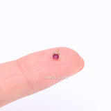 Detail View 2 of Pure24K Implant Grade Titanium OneFit Threadless Ruby Corundum CZ Prong Set Birthstone Gem Top Part
