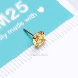 Detail View 4 of Pure24K Implant Grade Titanium OneFit Threadless Topaz CZ Prong Set Birthstone Gem Top Part