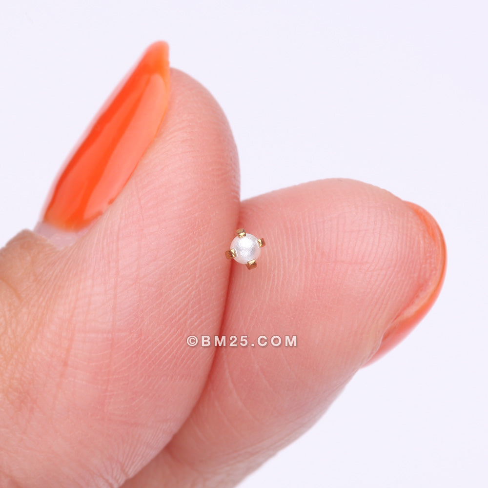 Detail View 2 of Pure24K Implant Grade Titanium OneFit‚Ñ¢ Threadless Swarovski Pearl Top Part