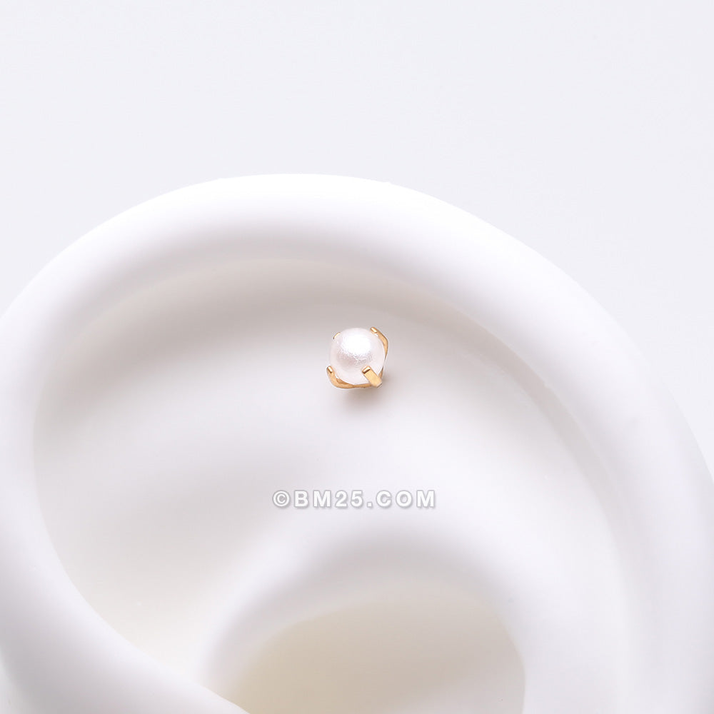 Detail View 1 of Pure24K Implant Grade Titanium OneFit‚Ñ¢ Threadless Swarovski Pearl Top Part
