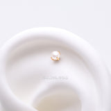 Detail View 1 of Pure24K Implant Grade Titanium OneFit Threadless Swarovski Pearl Top Part