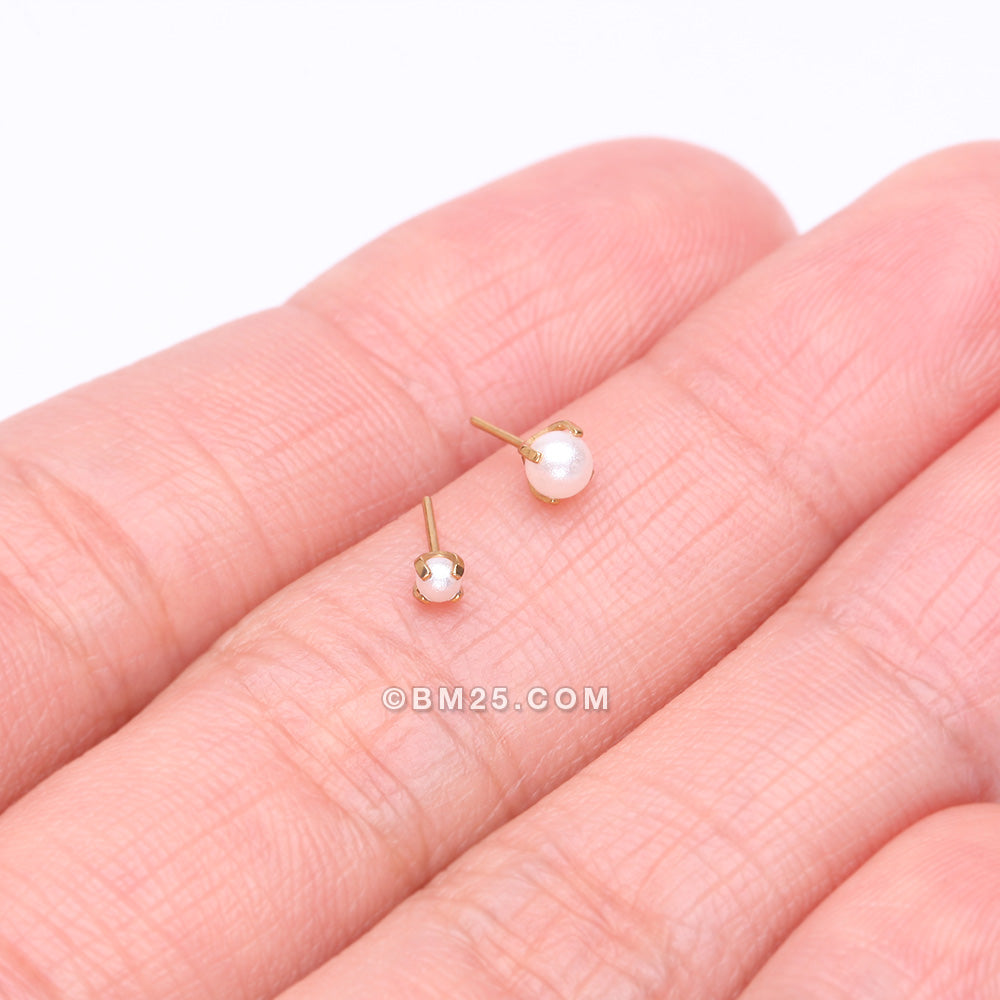 Detail View 3 of Pure24K Implant Grade Titanium OneFit‚Ñ¢ Threadless Swarovski Pearl Top Part
