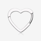 Implant Grade Titanium Basic Hollow Heart Clicker Hoop Ring