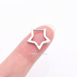Detail View 3 of Implant Grade Titanium Basic Hollow Star Clicker Hoop Ring