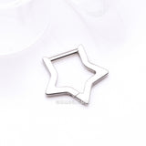 Detail View 2 of Implant Grade Titanium Basic Hollow Star Clicker Hoop Ring