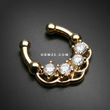 Golden Lua Sparkle Fake Septum Clip-On Ring-Clear