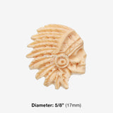 Detail View 1 of A Pair of Crazy Horse Handcarved Wood Earring Stud-Yellow