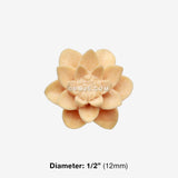 Detail View 1 of A Pair of White Water Lily Handcarved Wood Earring Stud-Yellow