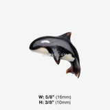 Detail View 1 of A Pair of Orca the Killer Whale Handcarved Earring Stud-Black