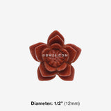 Detail View 1 of A Pair of Brown Starburst Flower Handcarved Wood Earring Stud-Orange/Brown