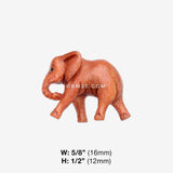 Detail View 1 of A Pair of The African Elephant Handcarved Earring Stud-Orange/Brown