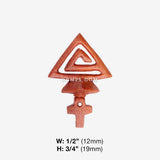Detail View 1 of A Pair of Ankh's Pyramid Handcarved Earring Stud-Orange/Brown