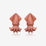 A Pair of The Colossal Squid Handcarved Earring Stud-Orange/Brown