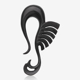 A Pair of Wings of Honor Organic Horn Ear Gauge Taper Hanger-Black