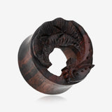 A Pair of Elvin Wing Leaflet Arang Wood Ear Gauge Tunnel Plug-Black