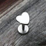 Classic Heart Internally Threaded Steel Labret