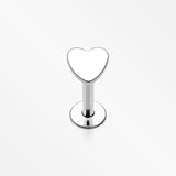 Classic Heart Internally Threaded Steel Labret