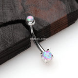 Detail View 1 of Pristine Fire Opal Sparkles Internally Threaded Curved Barbell-Pink