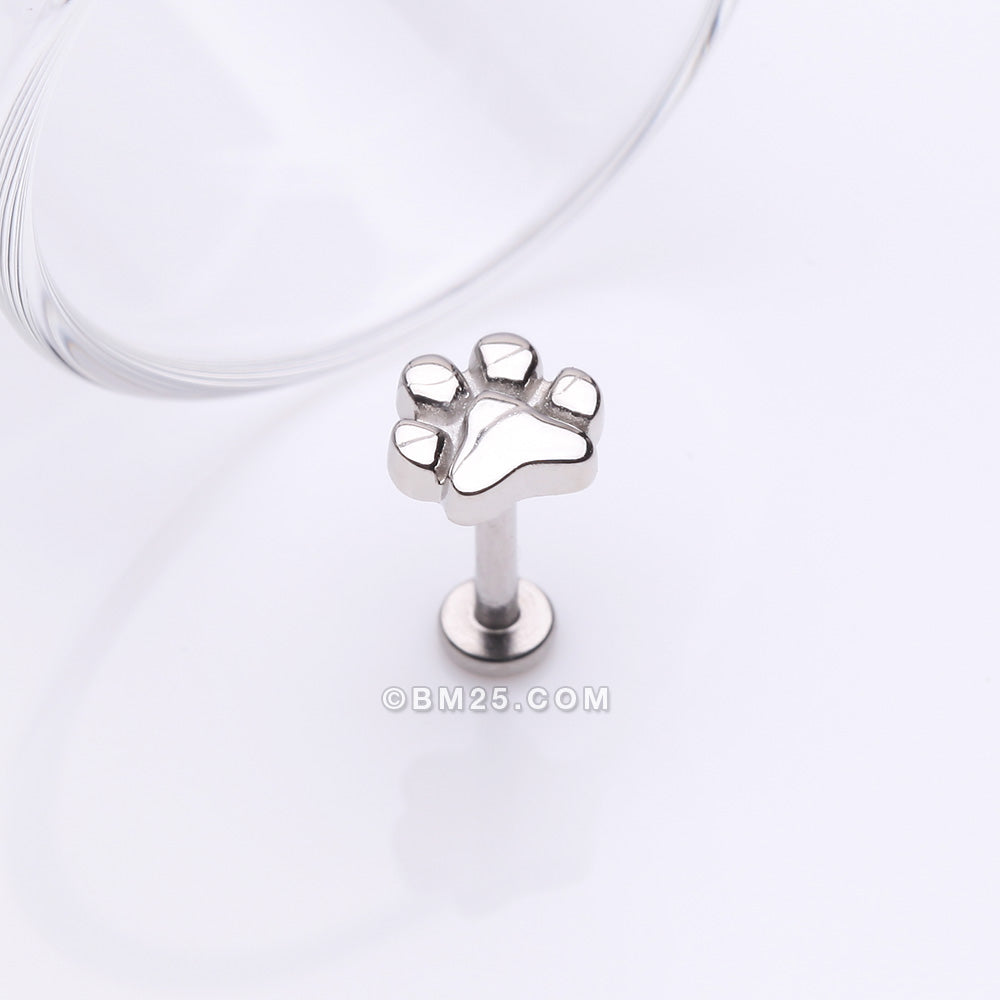 Detail View 1 of Adorable Paw Internally Threaded Steel Labret