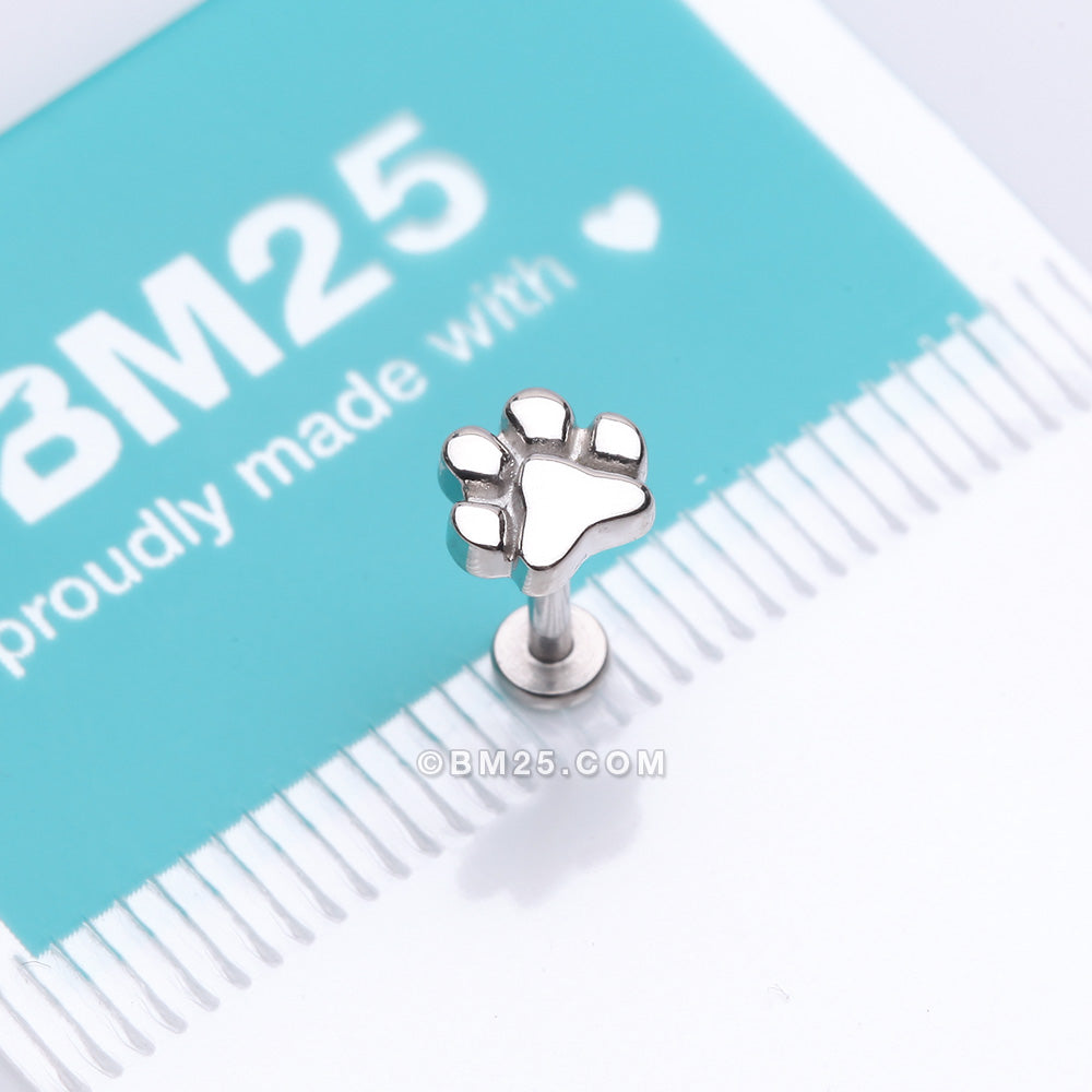 Detail View 3 of Adorable Paw Internally Threaded Steel Labret