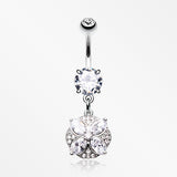 Grand Marquis Floral Sparkle Belly Button Ring*