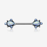 A Pair of Vintage Thorn Filigree Opal Sparkle Nipple Barbell