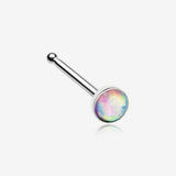 Fire Opal Steel Nose Stud Ring-Pink