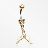 Golden Mystic Mermaid Tail Belly Button Ring*