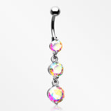Radiant Sparkle Dangle Chandelier Belly Button Ring*