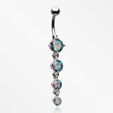 Radiant Sparkle Cascade Chandelier Belly Button Ring*