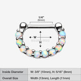 Detail View 1 of Fire Opal Princess Precia Steel Septum Clicker-White