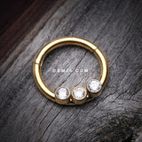 Golden Sparkle Trio Seamless Clicker Ring-Clear