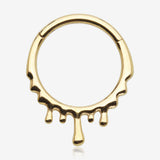 Golden Dripping Ooze Clicker Hoop Ring