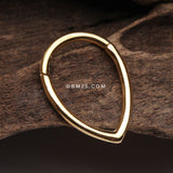 Detail View 2 of Golden Classic Teardrop Seamless Clicker Hoop Ring