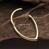 Detail View 3 of Golden Classic Teardrop Seamless Clicker Hoop Ring