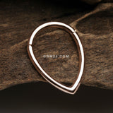 Detail View 2 of Rose Gold Classic Teardrop Seamless Clicker Hoop Ring