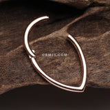 Detail View 3 of Rose Gold Classic Teardrop Seamless Clicker Hoop Ring