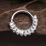 Detail View 2 of Brilliant Baguette Sparkles Array Seamless Clicker Hoop Ring