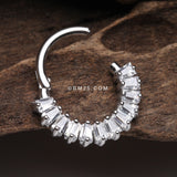 Detail View 3 of Brilliant Baguette Sparkles Array Seamless Clicker Hoop Ring