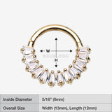 Detail View 1 of Golden Brilliant Baguette Sparkles Array Seamless Clicker Hoop Ring